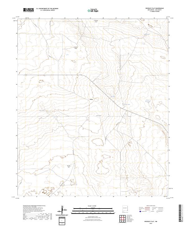 US Topo 7.5-minute map for Woodley Flat NM