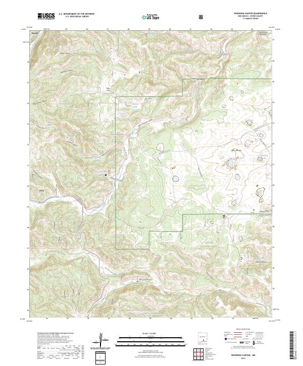 US Topo 7.5-minute map for Woodson Canyon NM