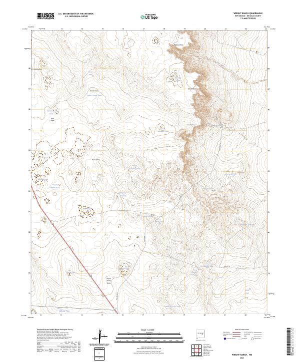 US Topo 7.5-minute map for Wright Ranch NM