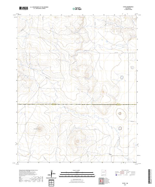 US Topo 7.5-minute map for Yates NM