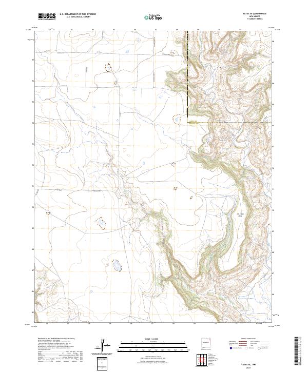 US Topo 7.5-minute map for Yates SE NM