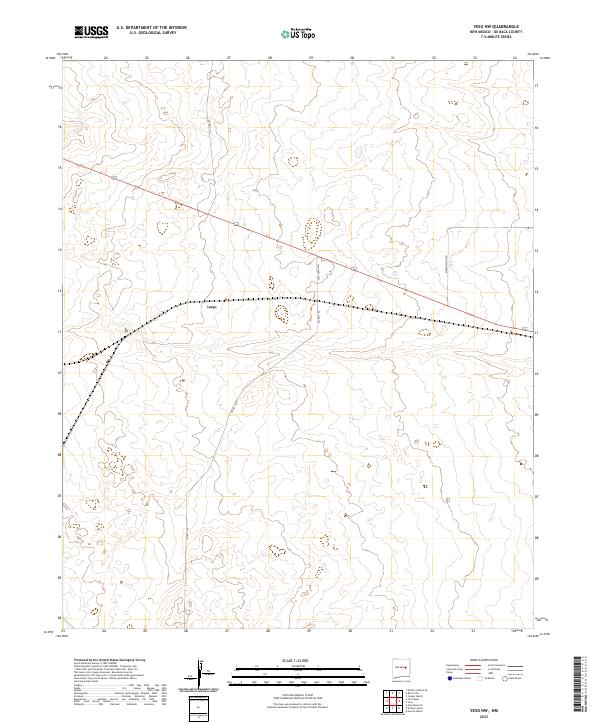 US Topo 7.5-minute map for Yeso NW NM