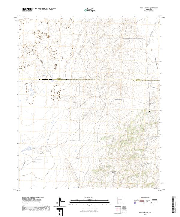 US Topo 7.5-minute map for York Ranch SE NM