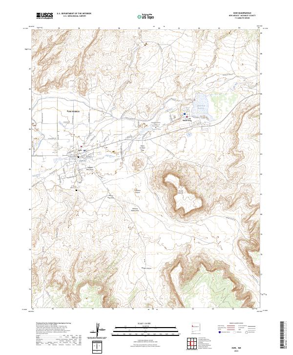 US Topo 7.5-minute map for Zuni NM