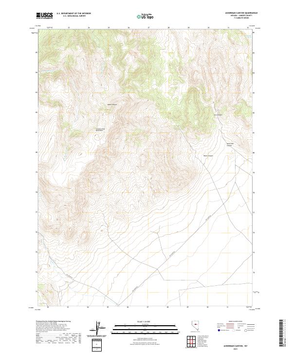 US Topo 7.5-minute map for Ackerman Canyon NV