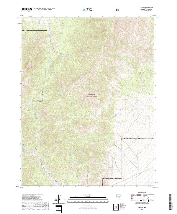 US Topo 7.5-minute map for Adaven NV