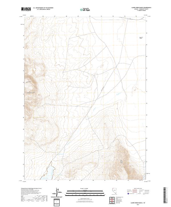 US Topo 7.5-minute map for Alder Creek Ranch NV
