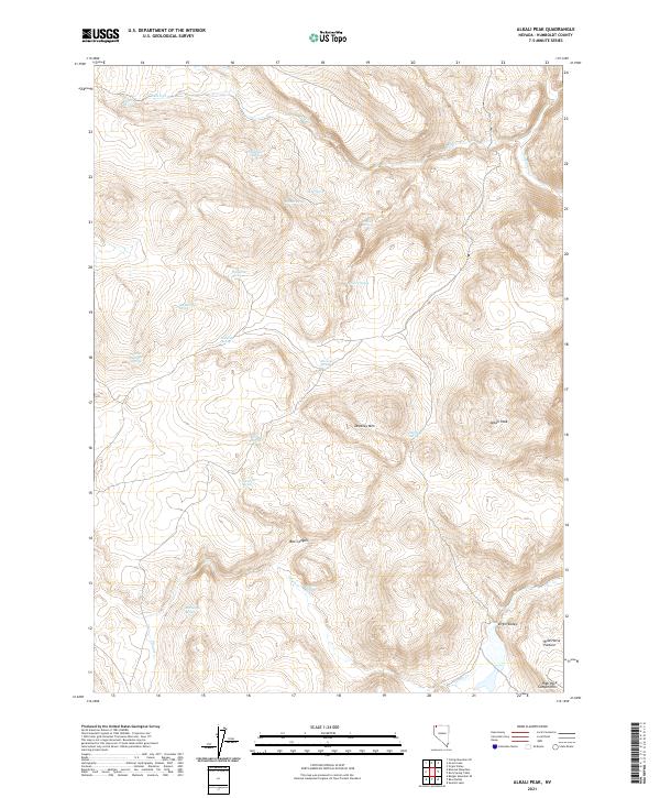 US Topo 7.5-minute map for Alkali Peak NV