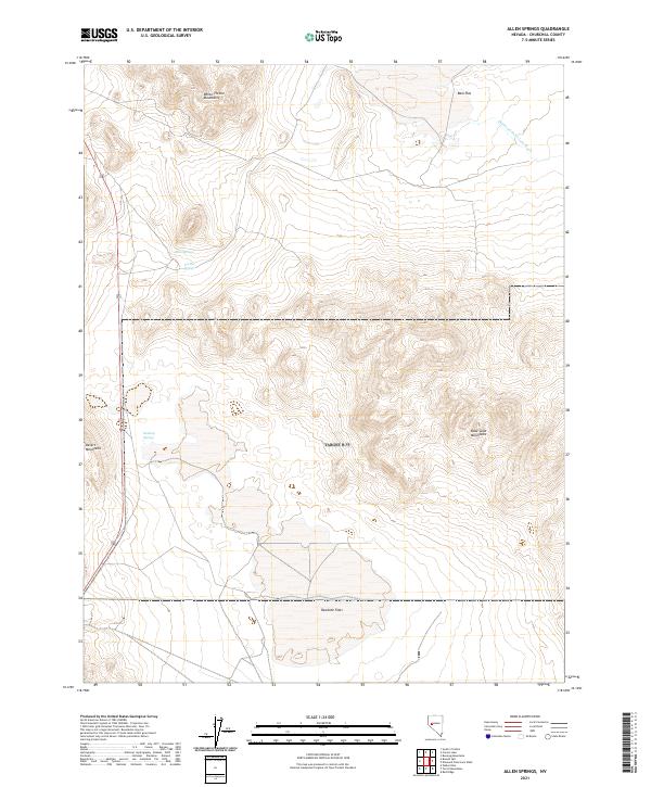 US Topo 7.5-minute map for Allen Springs NV