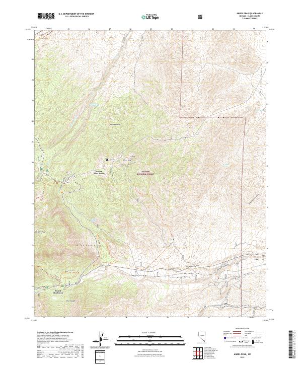 US Topo 7.5-minute map for Angel Peak NV