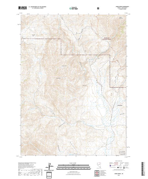 US Topo 7.5-minute map for Annie Creek NV
