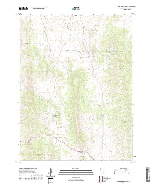 US Topo 7.5-minute map for Antelope Mountain NV