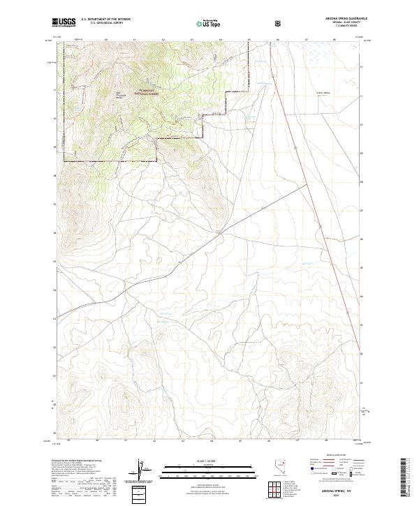 US Topo 7.5-minute map for Arizona Spring NV