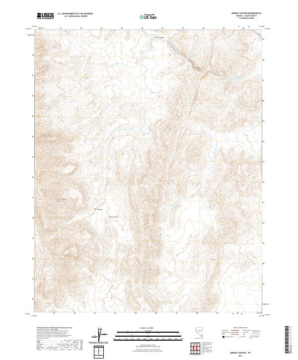 US Topo 7.5-minute map for Arrow Canyon NV