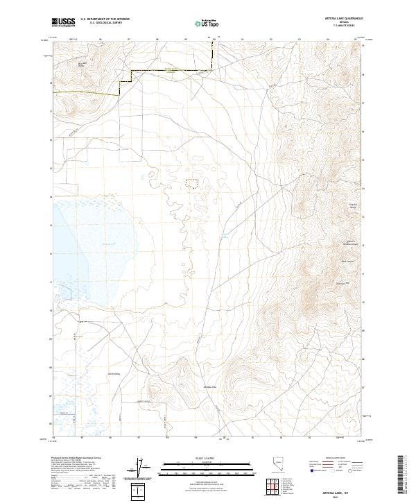 US Topo 7.5-minute map for Artesia Lake NV
