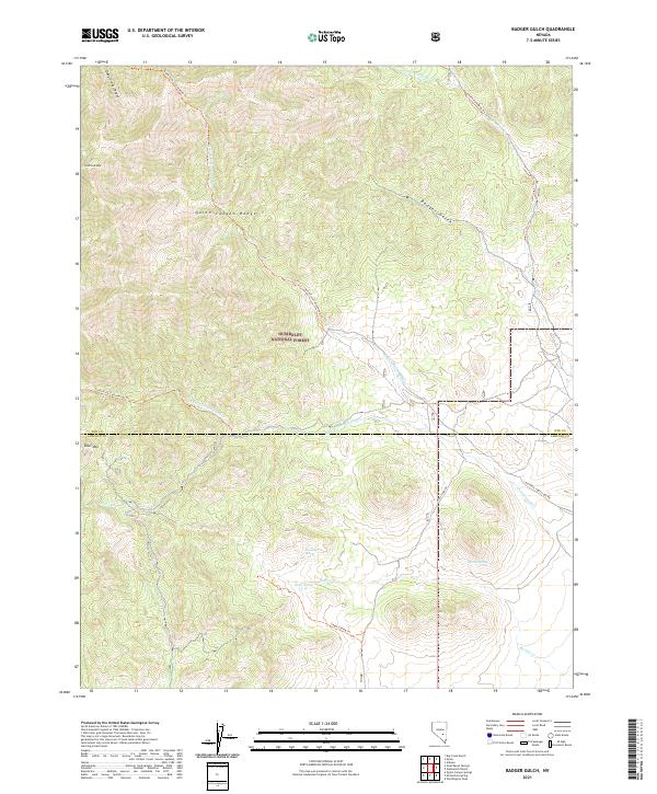 US Topo 7.5-minute map for Badger Gulch NV