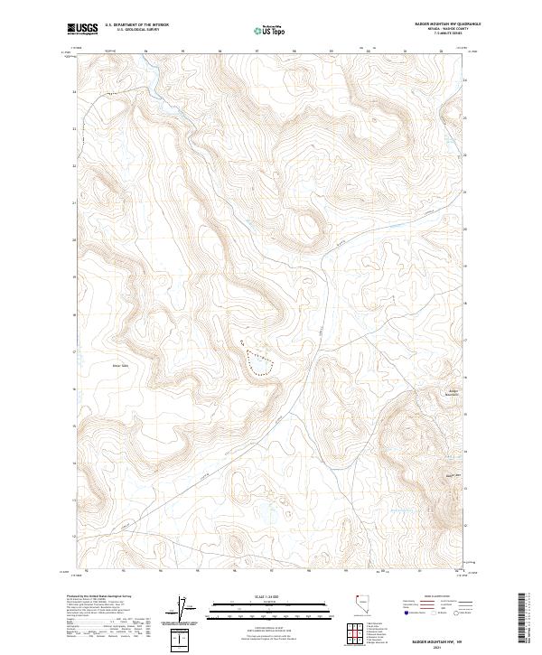 US Topo 7.5-minute map for Badger Mountain NW NV