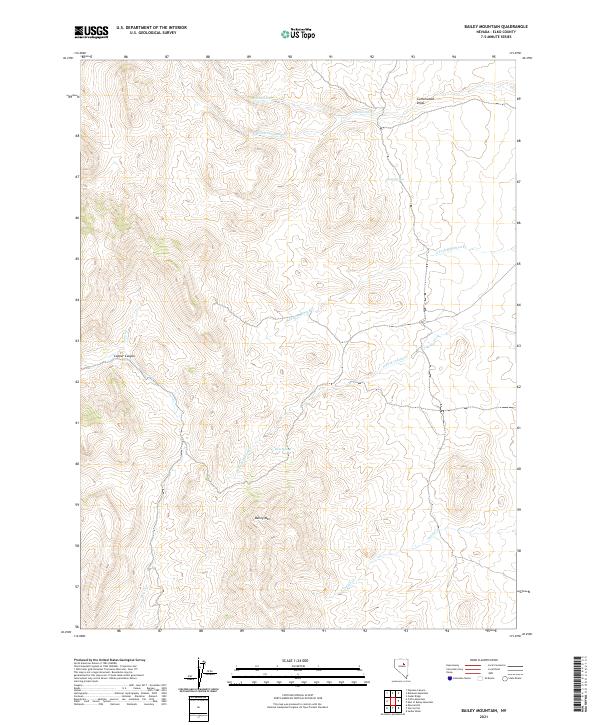 US Topo 7.5-minute map for Bailey Mountain NV