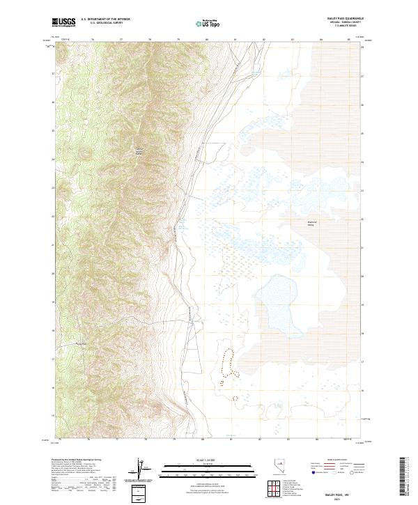 US Topo 7.5-minute map for Bailey Pass NV