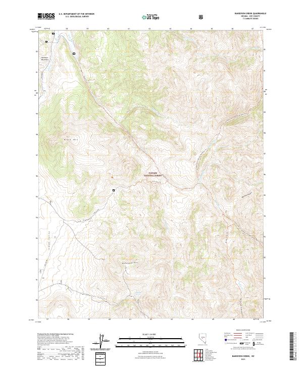 US Topo 7.5-minute map for Bakeoven Creek NV