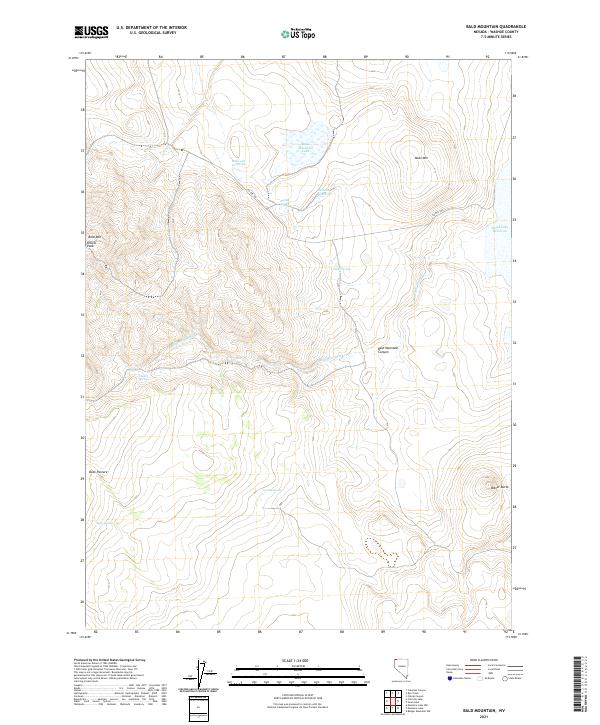 US Topo 7.5-minute map for Bald Mountain NV