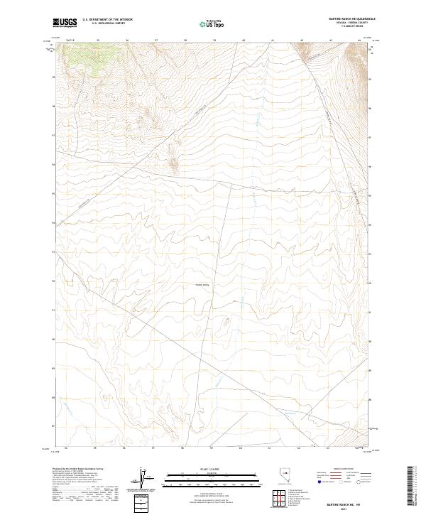 US Topo 7.5-minute map for Bartine Ranch NE NV