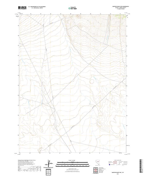 US Topo 7.5-minute map for Bartine Ranch NW NV