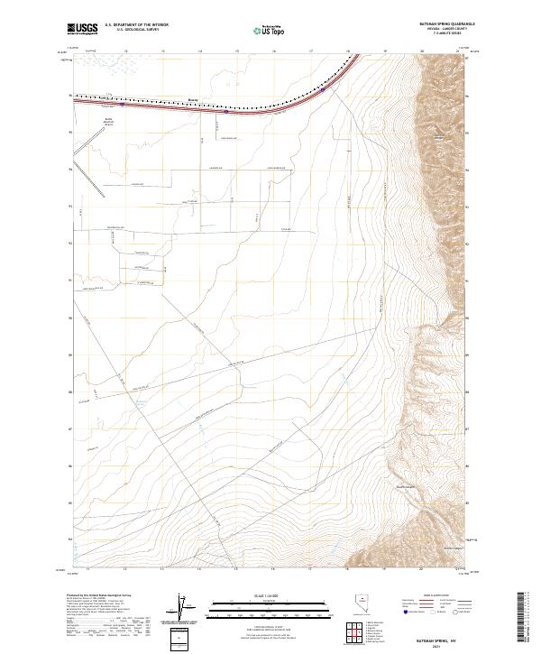 US Topo 7.5-minute map for Bateman Spring NV