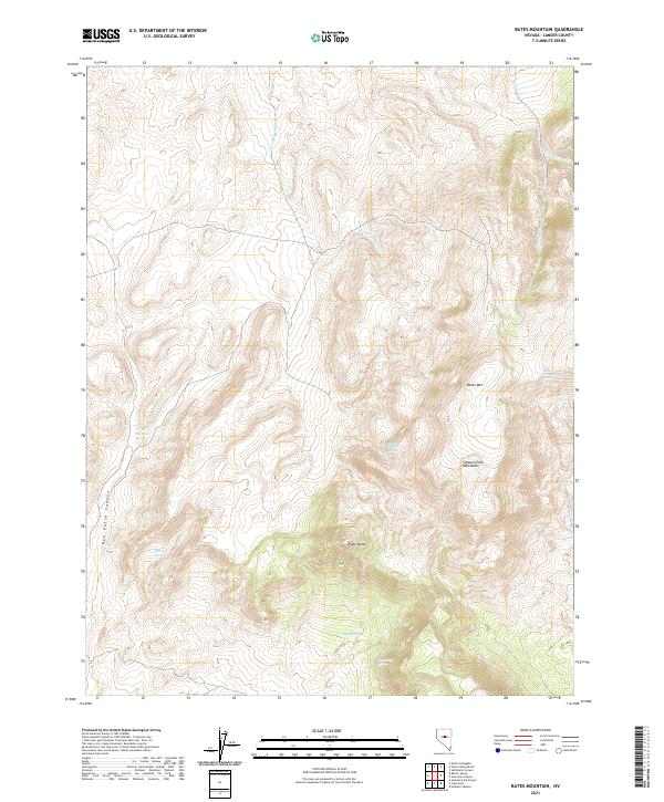 US Topo 7.5-minute map for Bates Mountain NV