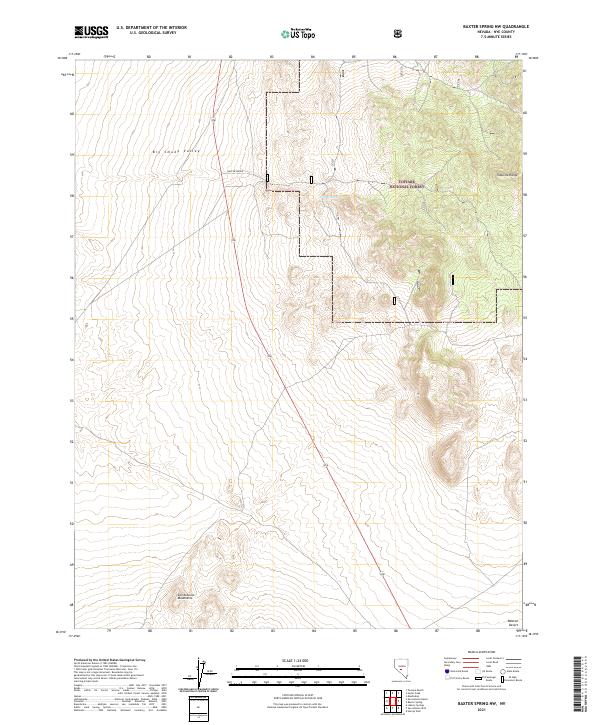 US Topo 7.5-minute map for Baxter Spring NW NV