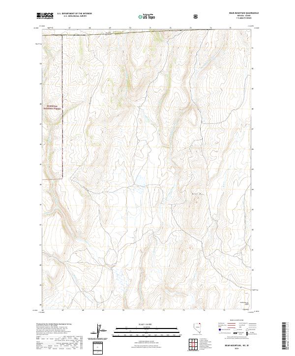 US Topo 7.5-minute map for Bear Mountain NVID