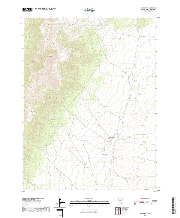 US Topo 7.5-minute map for Becky Peak NV