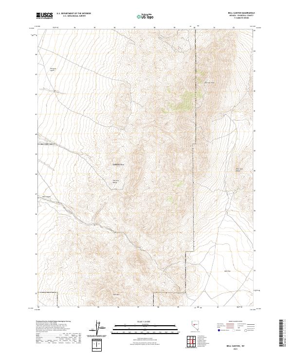 US Topo 7.5-minute map for Bell Canyon NV