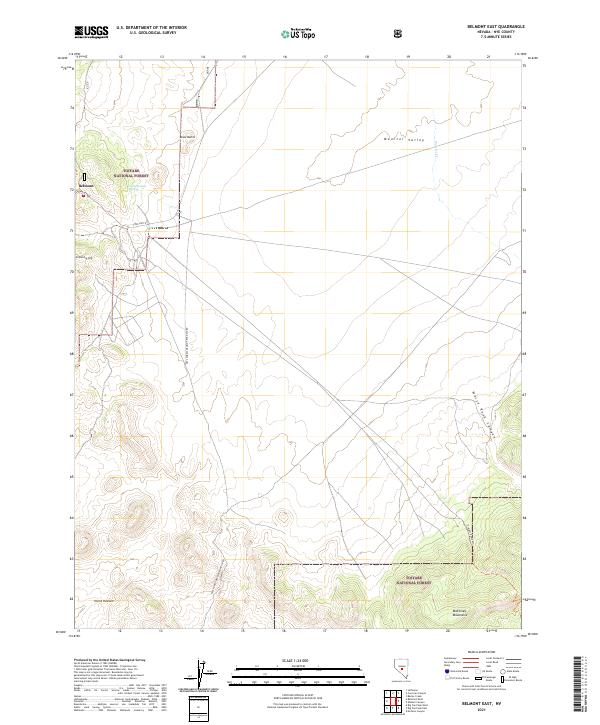 US Topo 7.5-minute map for Belmont East NV