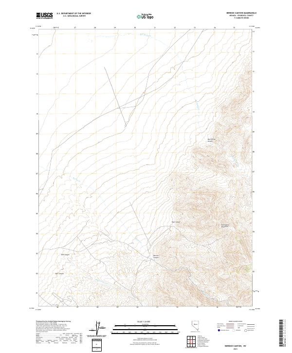 US Topo 7.5-minute map for Bernice Canyon NV