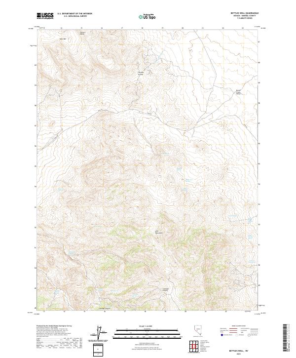 US Topo 7.5-minute map for Bettles Well NV