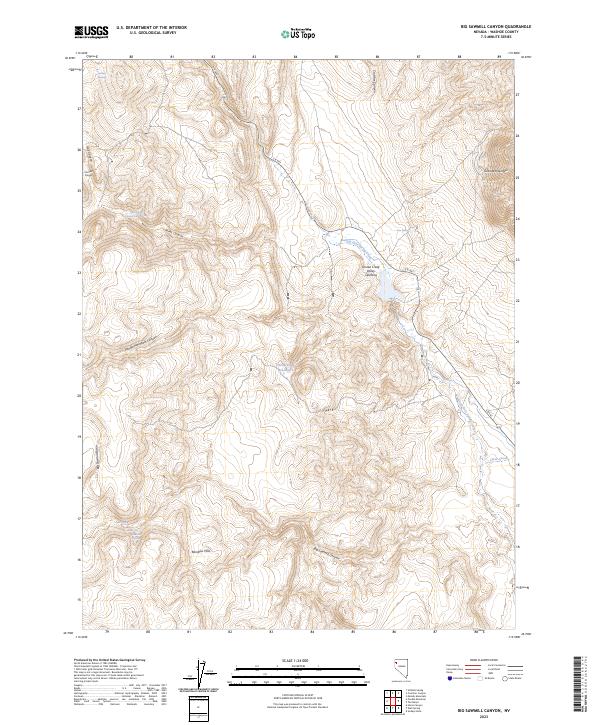 US Topo 7.5-minute map for Big Sawmill Canyon NV