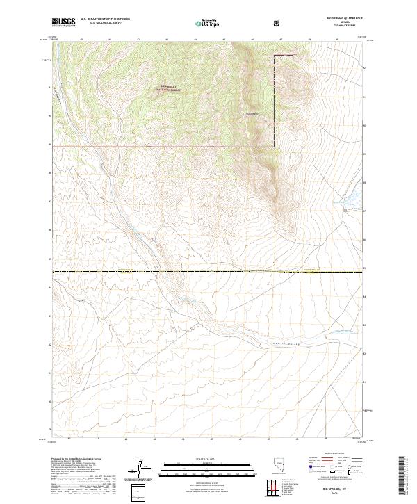 US Topo 7.5-minute map for Big Springs NV