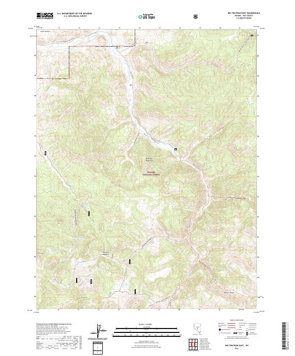 US Topo 7.5-minute map for Big Ten Peak East NV