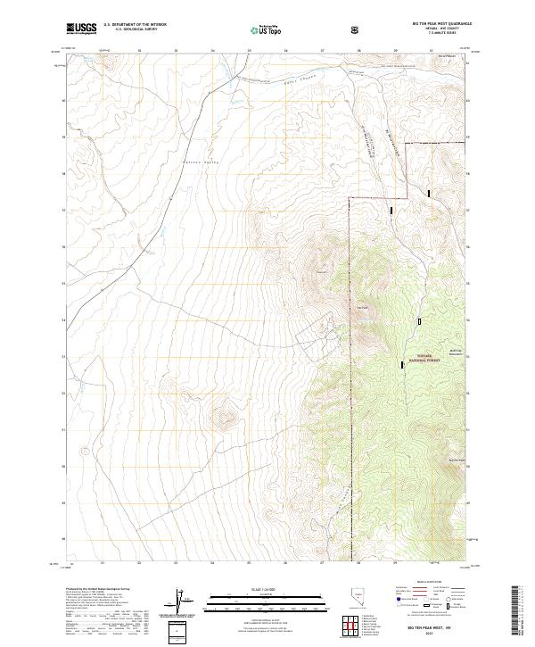 US Topo 7.5-minute map for Big Ten Peak West NV