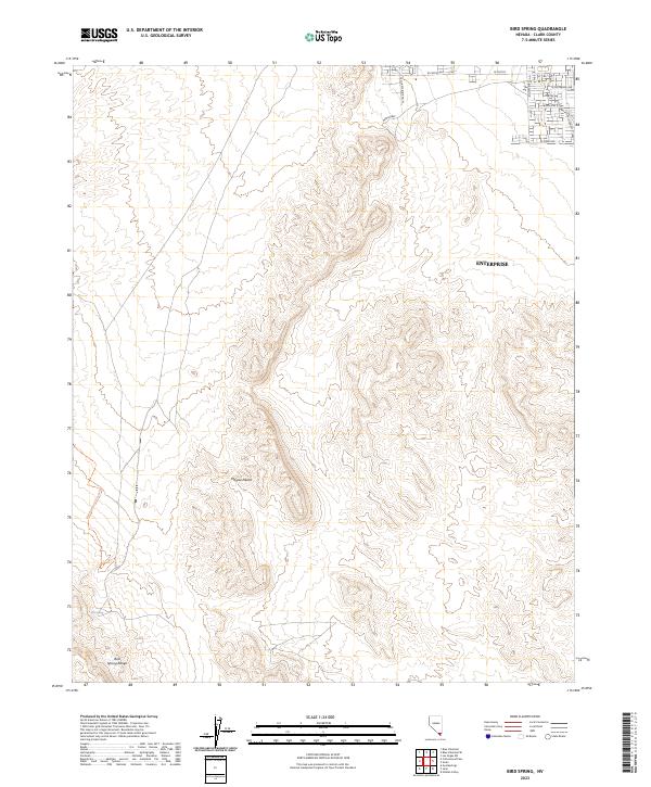 US Topo 7.5-minute map for Bird Spring NV