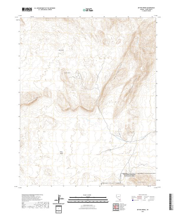 US Topo 7.5-minute map for Bitter Spring NV