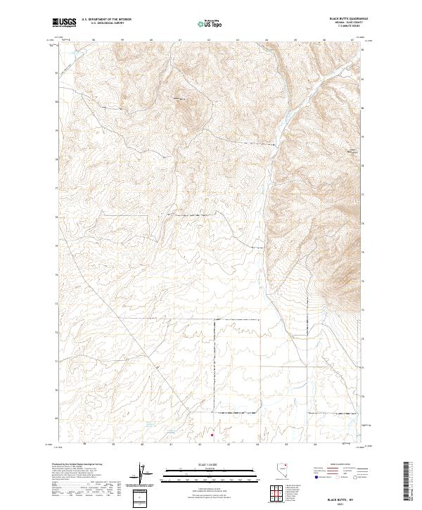 US Topo 7.5-minute map for Black Butte NV