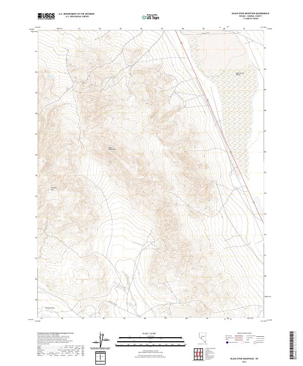 US Topo 7.5-minute map for Black Dyke Mountain NV