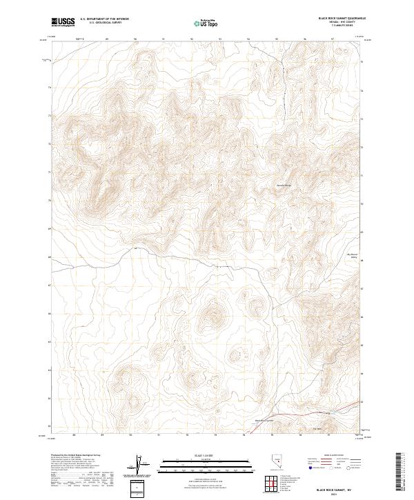 US Topo 7.5-minute map for Black Rock Summit NV