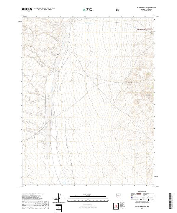 US Topo 7.5-minute map for Black Spring NW NV