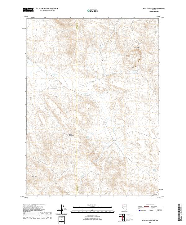 US Topo 7.5-minute map for Blowout Mountain NV