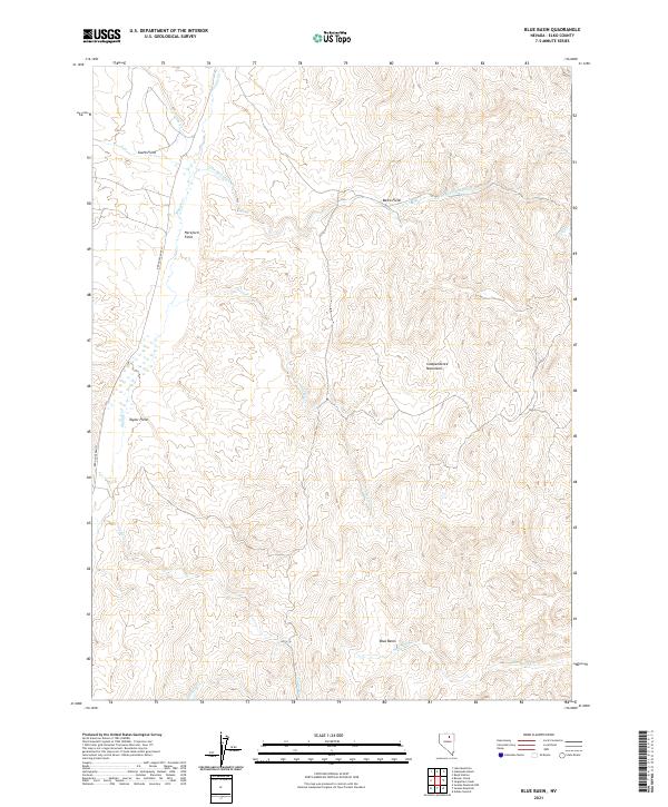 US Topo 7.5-minute map for Blue Basin NV