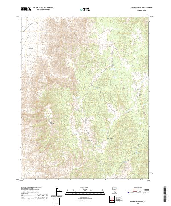 US Topo 7.5-minute map for Blue Eagle Mountain NV