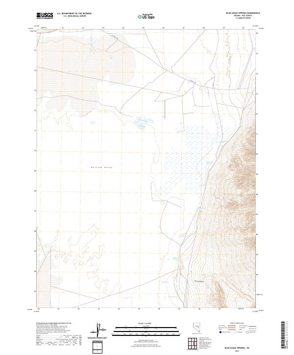 US Topo 7.5-minute map for Blue Eagle Springs NV